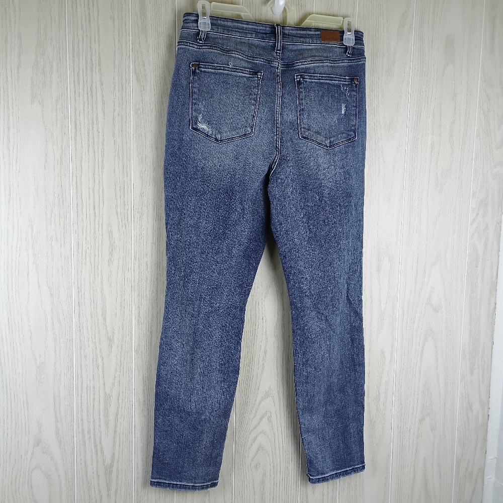 JUDY BLUE Jeans Women's Size 11/30 High-Rise Boyfriend Fit Distressed Stretch. - Picture 7 of 16